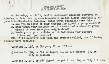 Housing Survey, 1961