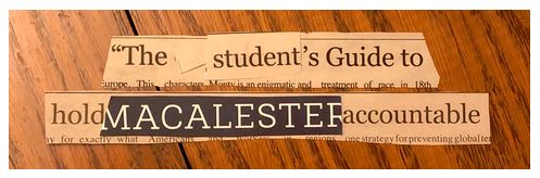 Header image on MacRising website that reads "The student's Guide to hold MACALESTER accountable"