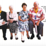 Photo of Richard Harper, Shirley Spencer Harper, Betty Schwan, and H. Douglas Fowler in 2001