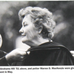 Photo of Sally Hill, President McPherson, and one other person, as Hill receives an honorary degree at Commencement 2003