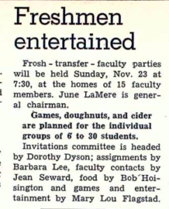 The Mac Weekly 11/21/1947 Frosh-Transfer-Faculty Parties