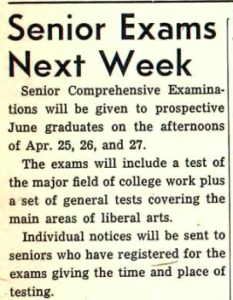 The Mac Weekly 4/20/1951 Senior Comprehensive Exams