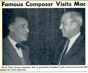 Mac Weekly President Turck Greets Composer Ernst Toch