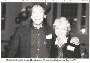 November 1986 Alumni Fund Chairs Richard Eichhorn and Carol Schwarting Hayden