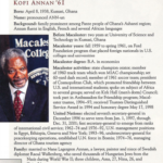 Macalester Today August 1998 Kofi Annan 1961
