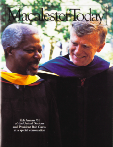 Macalester Today Cover November 1994 Kofi Annan & President Bob Gavin from Class1961