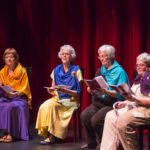 Four members of the Class of 1966 on stage during a Trojan Women Reprisal at Reunion 2016