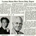 1-21-1966 The Mac Weekly article about new dorms being named after Doty and Dupre, with photos of Margaret Doty and Huntley Dupre