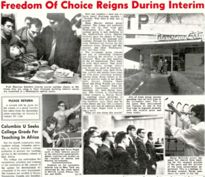 1-24-1964 The Mac Weekly article, "Freedom of Choice Reigns During Interim"