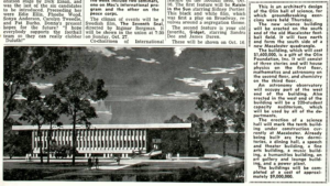 10-11-1963 The Mac Weekly article with artist rendering of the Olin-Rice buiding after construction