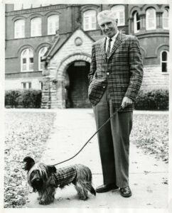 Harvey Rice in Tartan Jacket with Dog in Tartan Coat