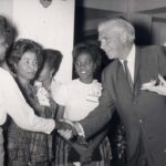 President Rice with Students 1964