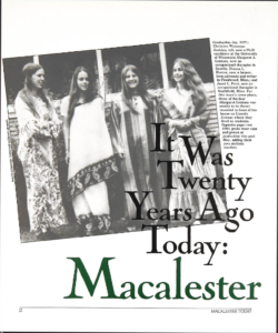 Macalester Today August 1991 article featuring 1971 alums