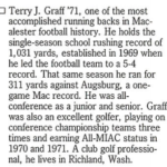 Terry Graff '71, one of the most accomplished running backs in Mac football history