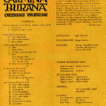 Program for Carmina Burana 1969-70