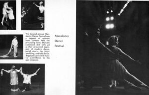 Yearbook page about the Dance Festival 1967-1968