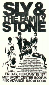Ad for concert of Sly and the Family Stone in The Mac Weekly 2/5/1971