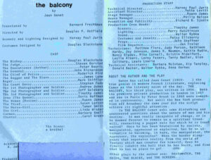 Program for The Balcony 1971