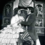 Two performers on stage in The Three Penny Opera 1971