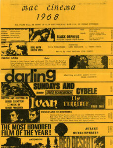 Mac Cinema schedule 1968