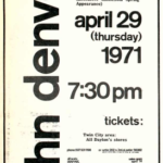Flyer for John Denver concert April 1971
