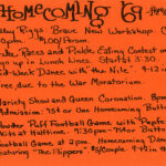Homecoming Week Activities Schedule 1969
