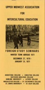 Upper Midwest Association for Intercultural Education - Study Abroad Catalog Cover Winter 1970 -1971