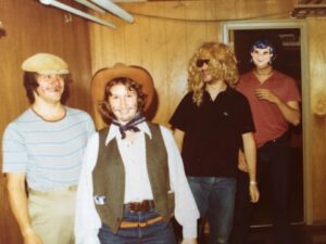 Class of 1976 Halloween Costume Party in Kirk Basement, Howie White, Bob Rogan, Mike Braverman, Laurie Kent