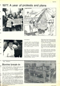 article on various protests Mac students participated in throughout the year; article on the history of the cow prank