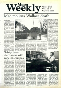 Articles on death of DeWitt Wallace and rape on campus