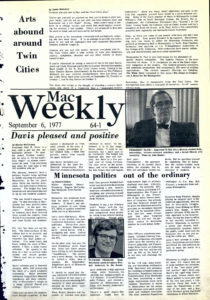 The Mac Weekly 9/6/1977 President Davis & TC Arts