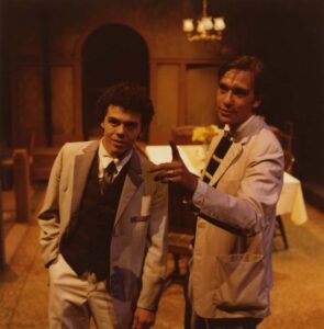 Two students on stage in 1980 production of Ah Wilderness