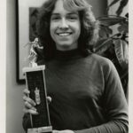 Photo of Shona Hillman, Class of 1981, holding a trophy