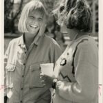 Photo of two people smiling at each other, taken Spring 1986