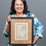 Photo of Carolina Bradpiece with Alumni Award 2012