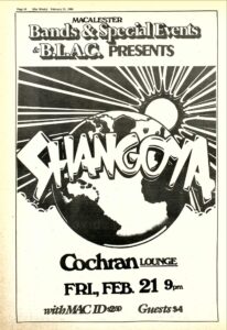 Flyer advertising Shangoya in spring 1986