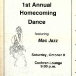 Flyer advertising homecoming in fall 1983