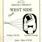 Flyer for West Side brought by Mac Bands and B.L.A.C in spring 1985