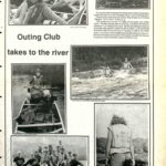 Photos of the outing club in 1983 with title "Outing Club takes to the river"