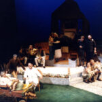 Group of performers on stage in Abode Of Peace 1989