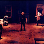Performers on stage in Cahoot's Macbeth 1989
