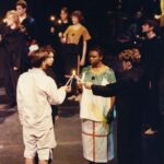 Performers on stage in In the Bright Existence 1989