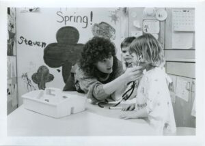Elaina Bleifield working at a children's hospital in 1988