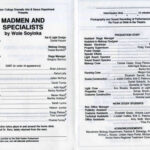 Madmen and Specialists theater program Fall 1990