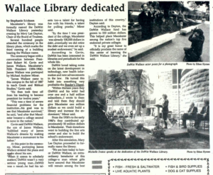 Mac Weekly 10/15/1990 article about the DeWitt Wallace Library dedication