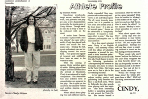 Mac Weekly 5/10/1991 athlete profile and photo of Cindy Nelson