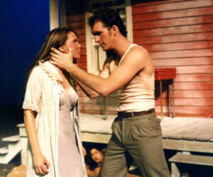 Two actors on stage in Roosters Fall 1988