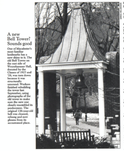 Feb 1994 Macalester Today article and picture of the Bell Tower