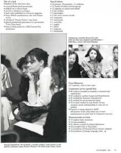 Data about the Class of 1996 in a Class Profile article, in Macalester Today November 1992