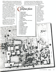 1992 Campus Plan and Map in Macalester Today November 1993